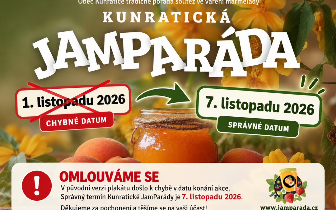Omlouváme se za chybu v datu. JamParáda platí 7. listopadu!